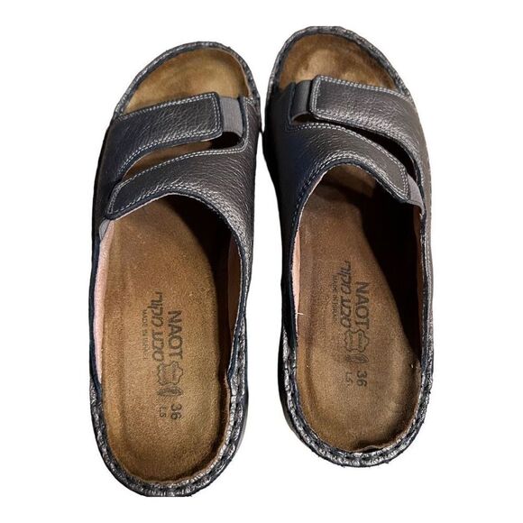 Naot Women's Leather Strap Slip-On Open Toe Slide Sandals Metallic Taupe Size 36 - Picture 6 of 9